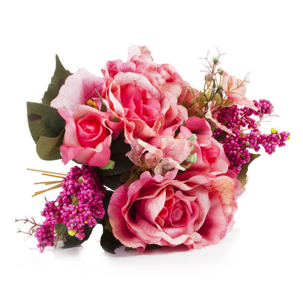 Primrue Faux Silk Roses Stems, Bushes, And Sprays Arrangement Wayfair